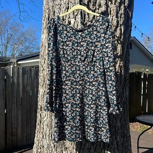 Black Floral Free People Dress, Size Small